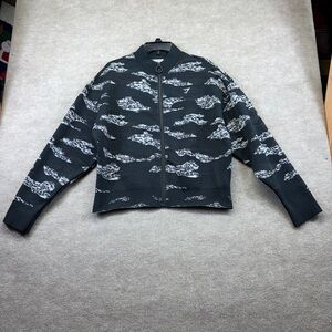 Gymshark Women Apapt Camo Seamless Track Jacket Large Jacquard Black Light Gray